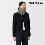 【MUJI 無印良品】撥水加工可攜式保暖領圍 煙燻綠