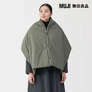 【MUJI 無印良品】撥水加工可攜式披肩 煙燻綠