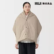 【MUJI 無印良品】撥水加工可攜式披肩 米色