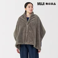 【MUJI 無印良品】再生聚酯纖維保暖絨毛披肩 摩卡棕