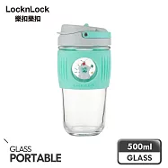 【樂扣樂扣】清新手提耐熱玻璃隨行杯 500ml/Dinotaeng呆萌町 /綠