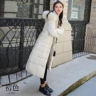 【初色】純色高領長袖格紋保暖羽絨外套連帽女外套-共6色-16593(M-3XL可選) L 白色