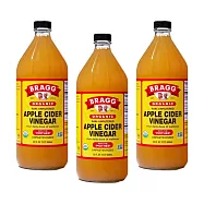 【統一生機】Bragg有機蘋果醋946ml大瓶裝；共3瓶