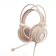 HP 惠普 DHE-H160U 4D炫彩護耳式有線耳機 奶茶色