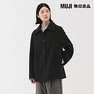 【MUJI 無印良品】女羊毛混雙面織短大衣 M 黑色