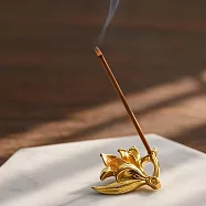 【日本悠悠庵】優雅花形 線香座 ‧ 金