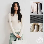 【BODYAIR嚴選】輕膚山羊絨莫代爾貼身上衣(蓄熱.長袖.內搭.T恤.保暖.CASUAL) XL 白