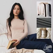 【BODYAIR嚴選】輕膚山羊絨莫代爾貼身上衣(蓄熱.長袖.內搭.T恤.保暖.CASUAL) XL 杏