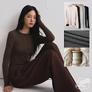 【BODYAIR嚴選】輕膚山羊絨莫代爾貼身上衣(蓄熱.長袖.內搭.T恤.保暖.CASUAL) XL 棕
