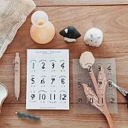 【右手超人】黑白字/月份貼紙