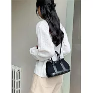 O-ni O-ni全新品精選優質皮革麂皮橫款方型大容量熱銷多功能時尚經久耐用托特包(品質保證)(bag-6160) 黑色