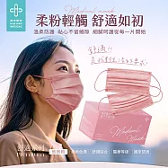 華淨醫用口罩-Premium舒適系列-平面成人-微微粉 (50片/盒)(未滅菌)
