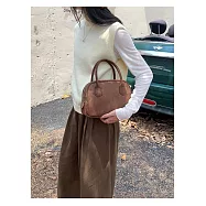 O-ni O-ni全新品精選優質皮革麂皮升級版大容量波斯頓包時尚名媛最愛款托特包(品質保證)(bag-6161) 咖啡色