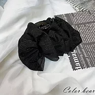 【卡樂熊】韓系蓬鬆亮紗造型鯊魚夾/抓夾- 黑色