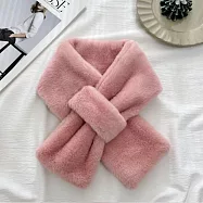 【唯蜜色】仿兔毛保暖加厚可愛百搭毛絨圍巾 粉色