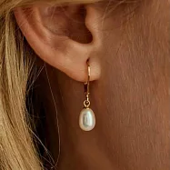【HandStyle】耳環 輕奢小眾設計法式復古風單珍珠耳環(93030)