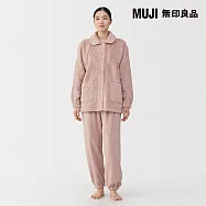 【MUJI 無印良品】女不易產生靜電暖纖毛保暖家居睡衣 M 粉紅