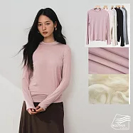 【BODYAIR嚴選】輕暖羊毛天絲小高領上衣(蓄熱.長袖.內搭.T恤.保暖.CASUAL) L 粉紅