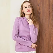 【AMIEE】羊絨蠶絲強效蓄熱絨暖紗保暖肌底衣 XL KDT-4321半高領紫色