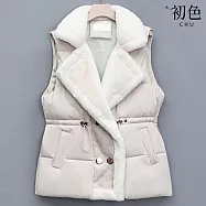 【初色】簡約純色百搭保暖羽絨馬甲背心女背心外套-5款任選-16588(M-3XL可選) M D.白色