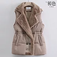 【初色】簡約純色百搭保暖羽絨馬甲背心女背心外套-5款任選-16588(M-3XL可選) M D.卡其色
