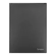 KOKUYO Campus透明資料夾收納冊40頁(A4加大)- 黑