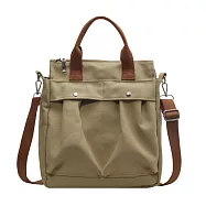 【Sayaka紗彌佳】手提肩背2用包 日本通勤休閒百搭硬挺材質托特包 -淺棕