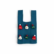 【HandStyle】購物袋 聖誕元素針織紋理迷你手提購物袋(17030) _湖藍