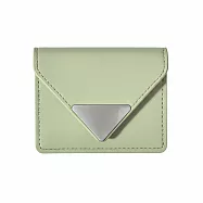 【HandStyle】女短夾 輕奢幾何質感簡約V型信封女用短夾(68075) _淺綠