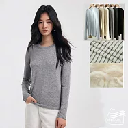 【BODYAIR嚴選】輕暖羊毛天絲修身版上衣(蓄熱.長袖.內搭.T恤.保暖.CASUAL) L 淺灰
