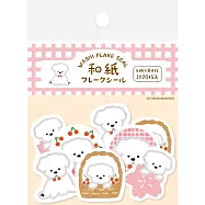 【日本Wa-Life】春限定|散裝和紙貼紙包20入 ‧ 櫻花與小白狗