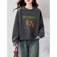 【MsMore】 韓版小番茄字母印花寬鬆減齡上衣# 126901 3XL 灰色