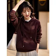 【MsMore】 乘風破浪連帽刺繡T休閒上衣# 126908 M 紅色