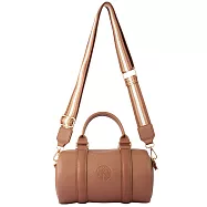 [星巴克]棕皮革圓筒側背包