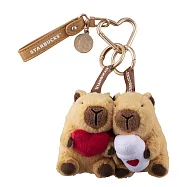 [星巴克]心心相吸水豚鑰匙圈