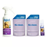 芬蘭Hygisoft科威 4件組多用途表面殺菌消毒噴霧(100ml隨身瓶 x1+500ml 噴x1+500ml補充袋加贈100ml x2)