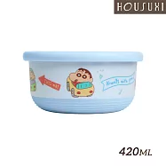 【HOUSUXI舒希】蠟筆小新系列 不鏽鋼雙層隔熱碗420ml-藍-A3