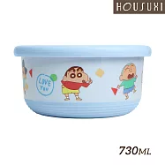 【HOUSUXI舒希】蠟筆小新-不鏽鋼雙層隔熱碗730ml-藍-A3