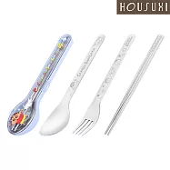 【HOUSUXI舒希】蠟筆小新-316不鏽鋼餐具三件組-A3(任選) 藍色