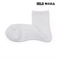 【MUJI 無印良品】男圈絨直角短襪25-27cm 白色