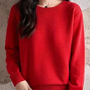 【MsMore】 法式針織加厚保暖長袖內搭毛衣# 126617 FREE 紅色