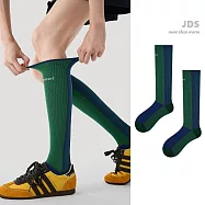 【JDS設計襪】微壓薄款 健身小腿肌運動壓力襪 - 綠藍色