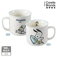 【美國康寧】Snapware 史努比幸福/冒險日常系列馬克杯- 衝浪冒險600ml