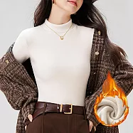 【AnZa】水貂絨半高領打底衫小立領長袖上衣(5色) FREE 白色