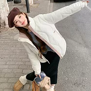 【AMIEE】韓系洋氣顯瘦羽絨棉外套(KDCQ-2507) M 米白