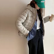 【MsMore】 大碼輕薄火排骨連帽棉襖韓版寬鬆保暖外套# 126984 XL 灰色