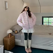 【MsMore】 大碼輕薄火排骨連帽棉襖韓版寬鬆保暖外套# 126984 2XL 玫紅色