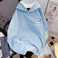 【MsMore】 連帽華棉T刺繡雪花雪人過年情侶上衣# 127040 2XL 藍色