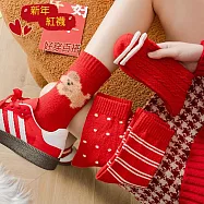 【Missking 1983】本命年新年紅設計款中筒襪 (3雙組)