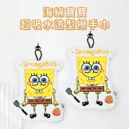 【SpongBob 海綿寶寶】無棉絮吸水速乾掛飾擦手巾_(單條) 海綿寶寶